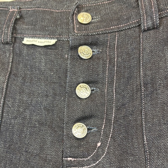 Mindful Wardrobe High-Rise Button-Fly Jeans Dark Indigo | Workwear Minimalist - Picture 4 of 14